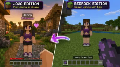 Finding Jenny in Jenny Mod — Java village structure search and Bedrock creative spawn egg