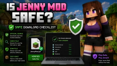 Safe Jenny Mod download checklist — jar file checks, antivirus scan, and trusted source verification